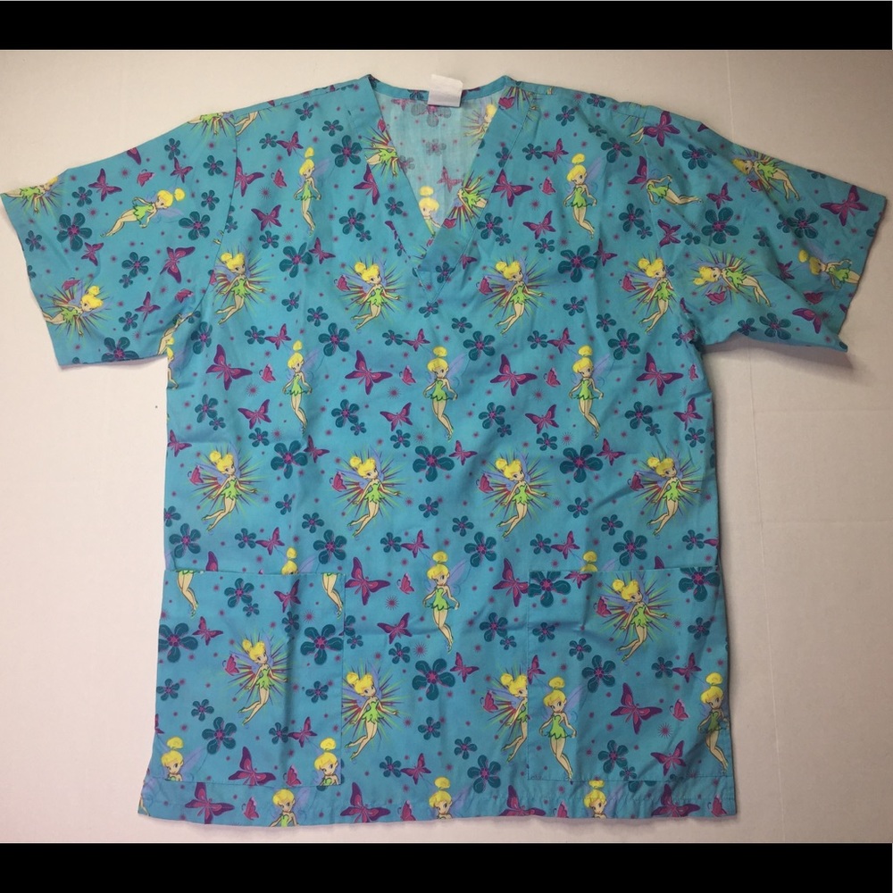 Disney Tinkerbell Medical Nurse Scrub Top Sz XS